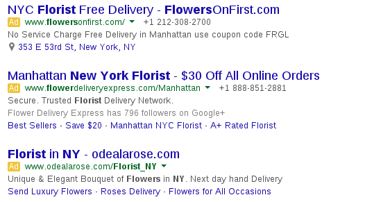 nyc florist ad examples