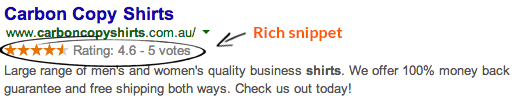 google rich snippet review