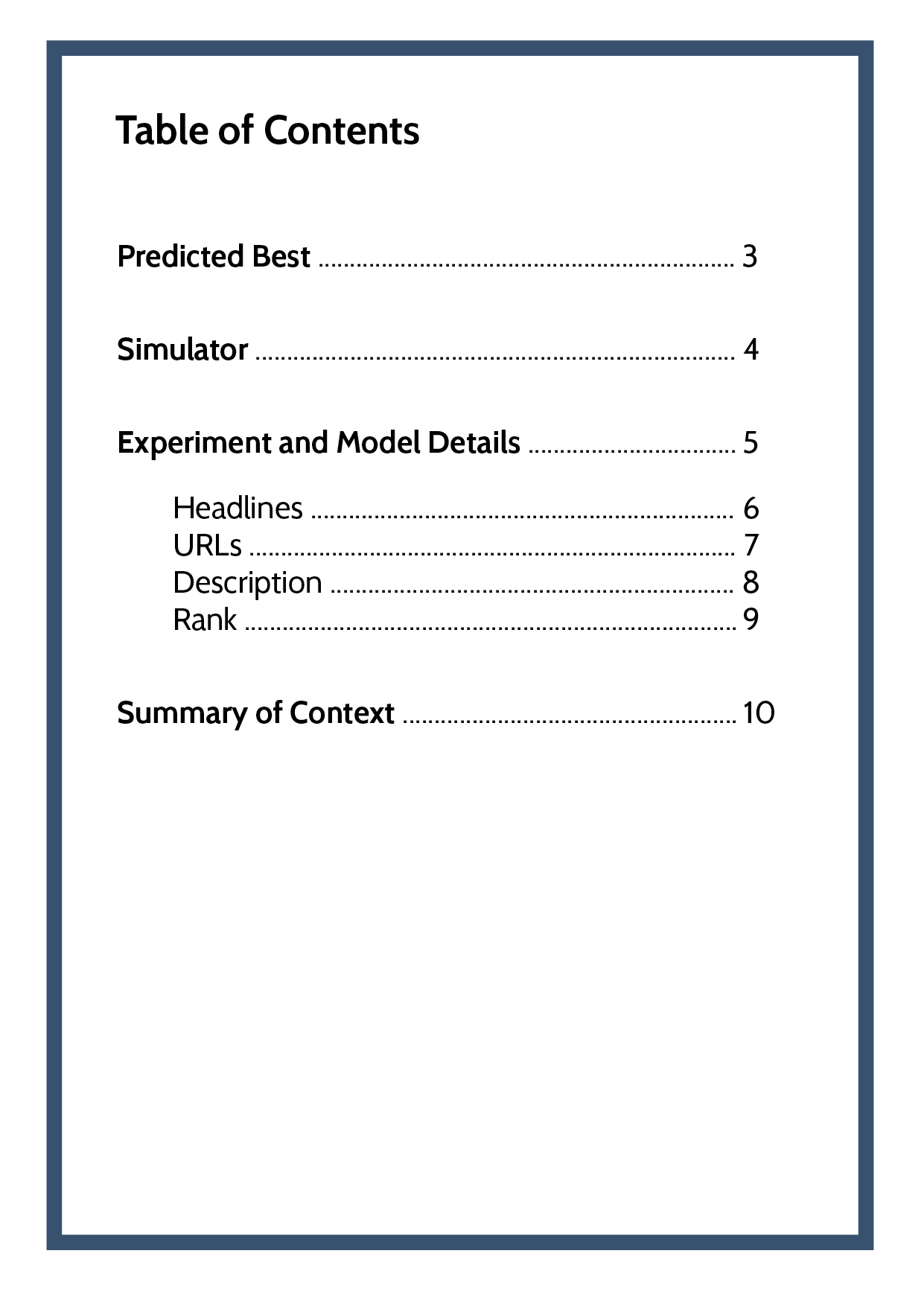 report table template