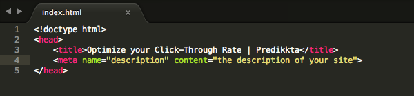 description meta tag in html file